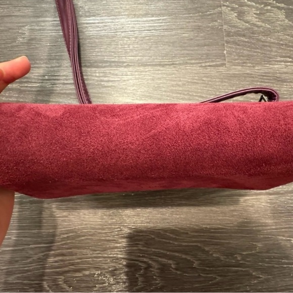 Chloé Faye Mini Suede & Leather Crossbody Bag | Red Pink - Picture 4 of 7